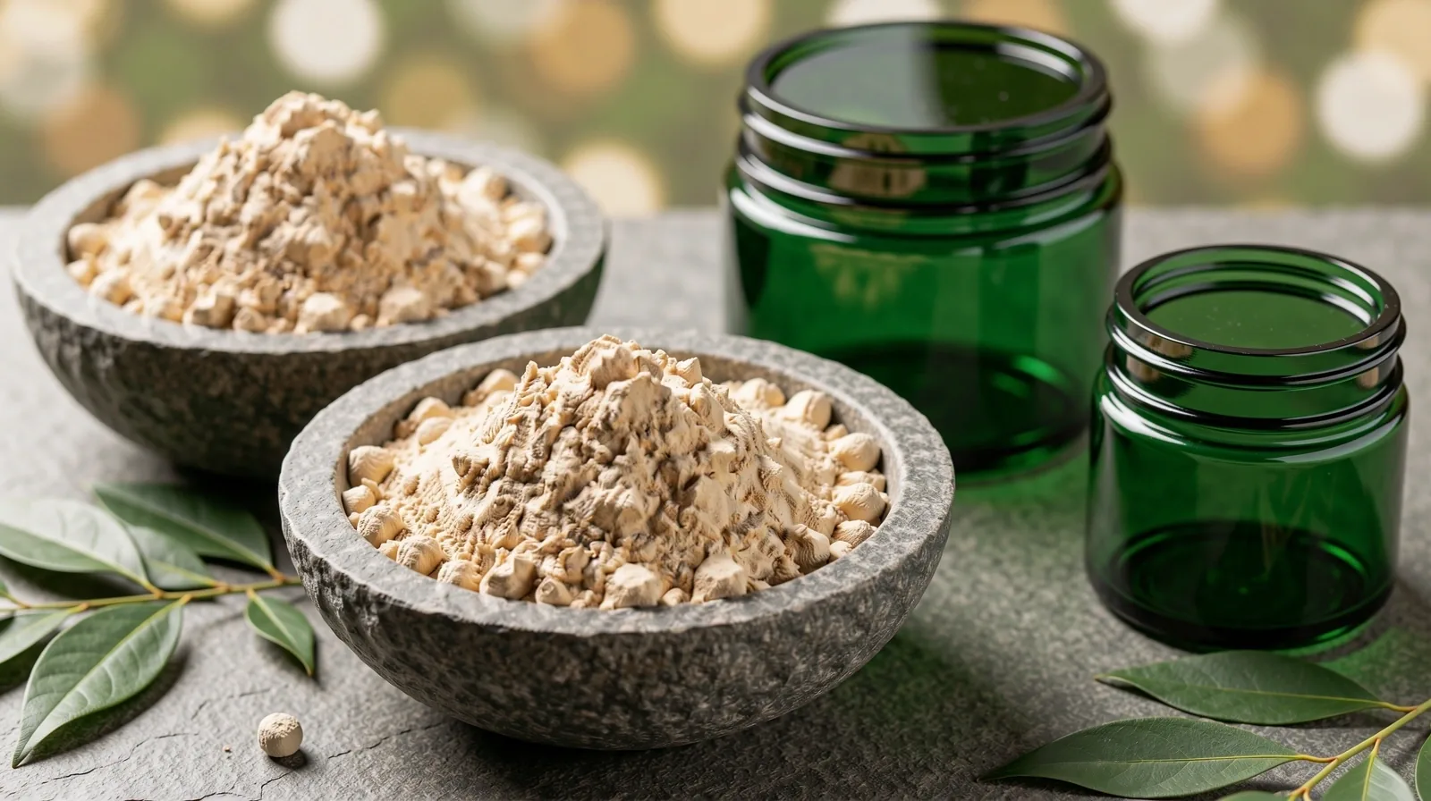 Premium VitaCare glass containers and organic raw materials